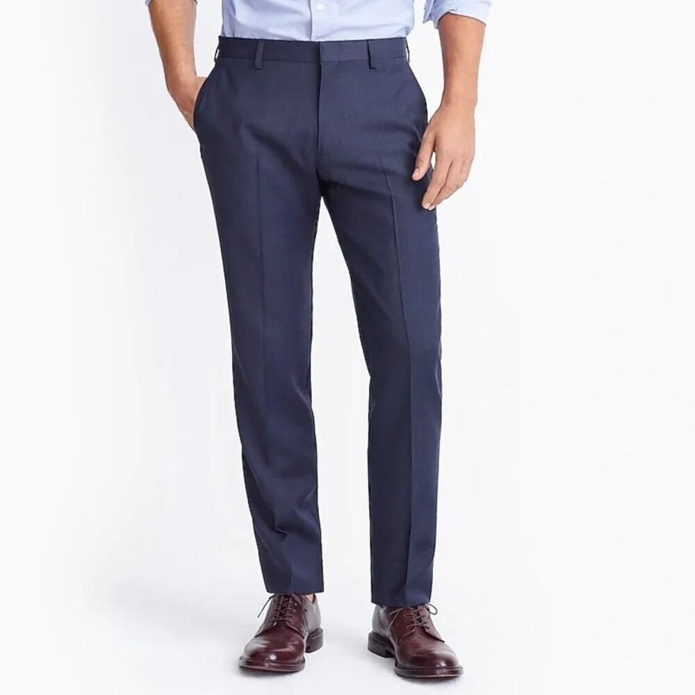 J Crew Slim Thompson Suit Pant 32 x 34 NWOT Navy Blue Worsted Wool Pants G1747